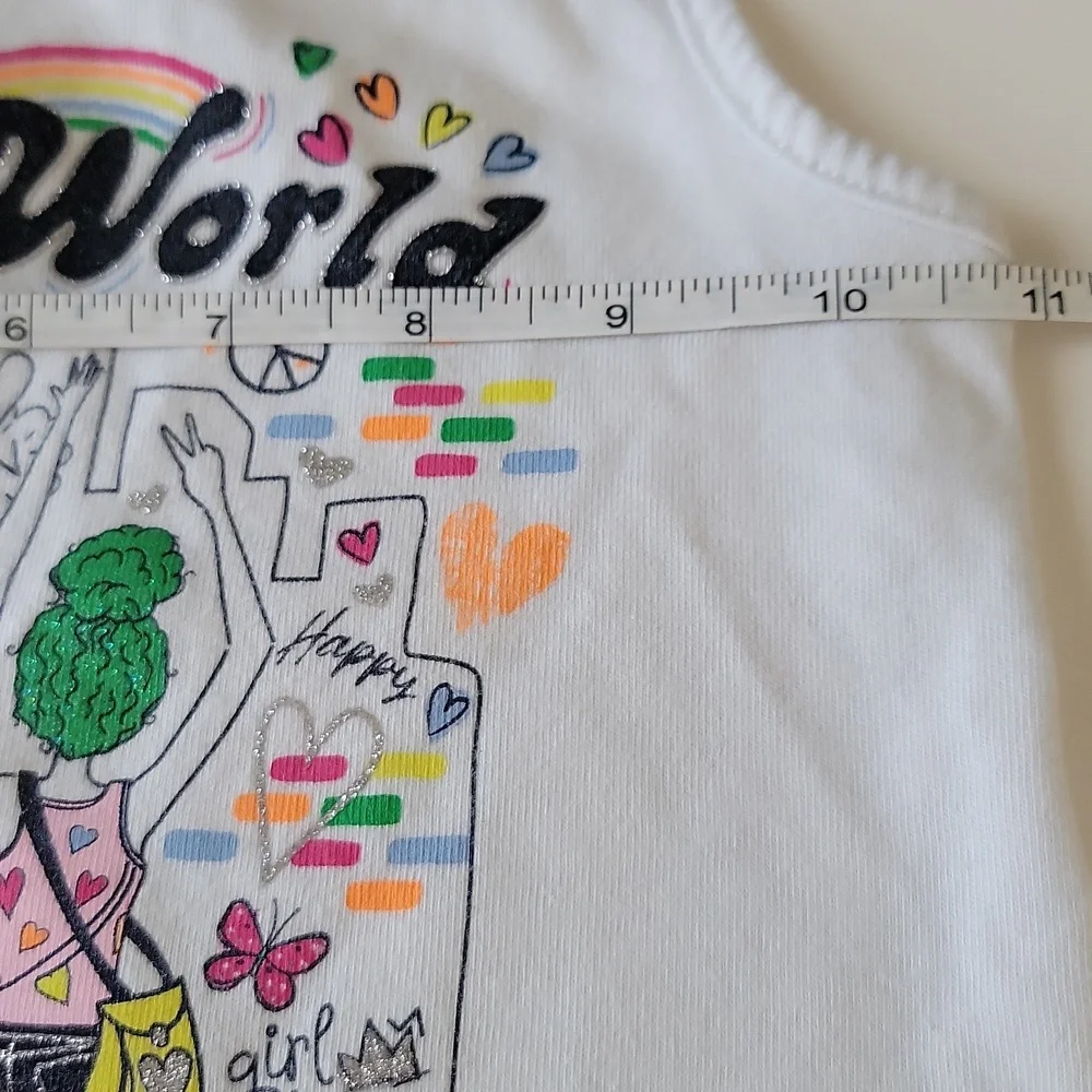Garanimals 365 Kids Tank Top White Girls Size 6 Racerback Graphic - Picture 7 of 9